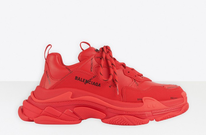 Balenciga Triple S Allover Logo Red
