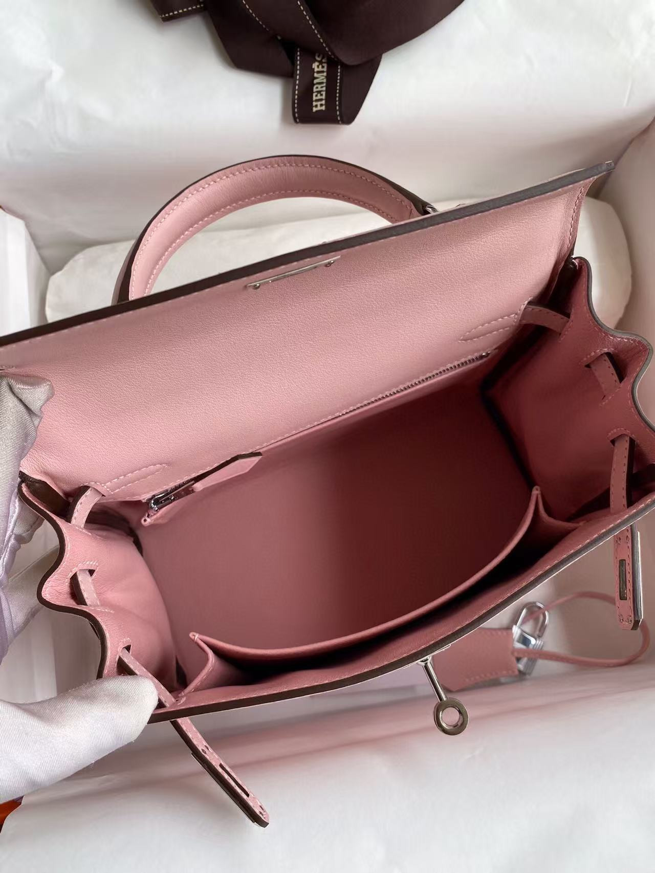 HERMÈS Kelly Silver-tone Hardware swift 25 28 (Customized, about 20days, no return no exchange)