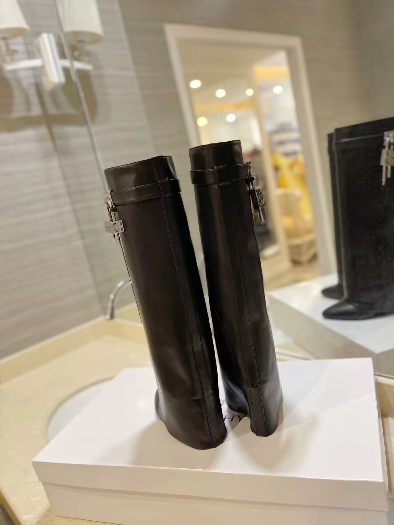 UA Givenchy Shark Lock boots in leather