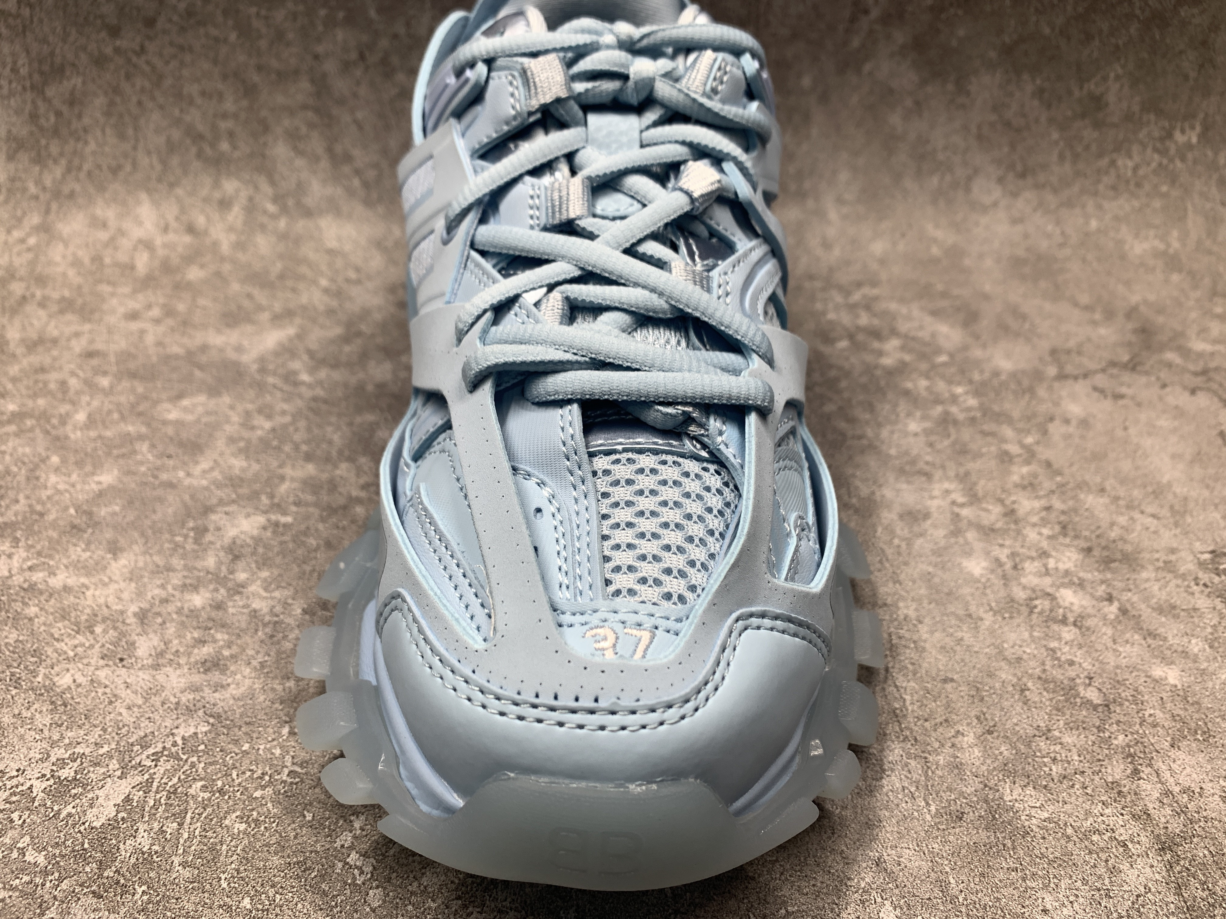 Balenciga Track Sneaker Clear Sole Light Blue