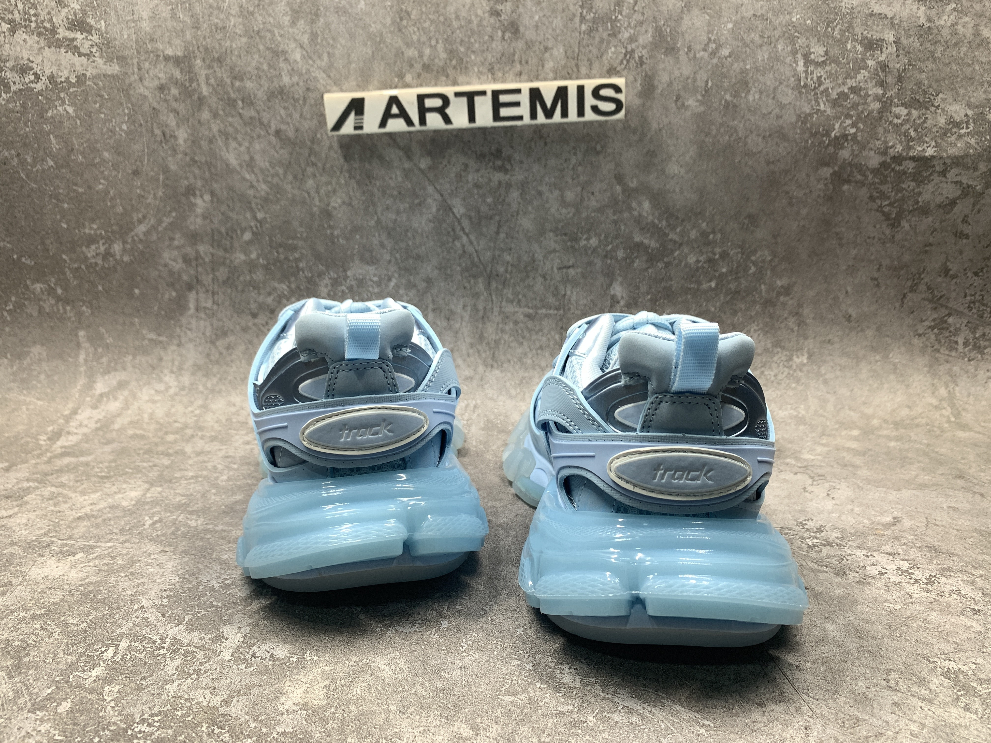 Balenciga Track Sneaker Clear Sole Light Blue