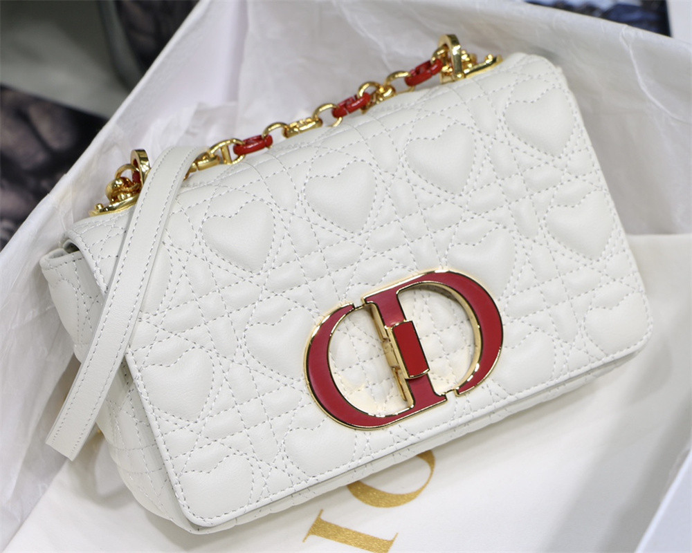 small D*or caro bag amour ivory 20 x 12 x 7 cm