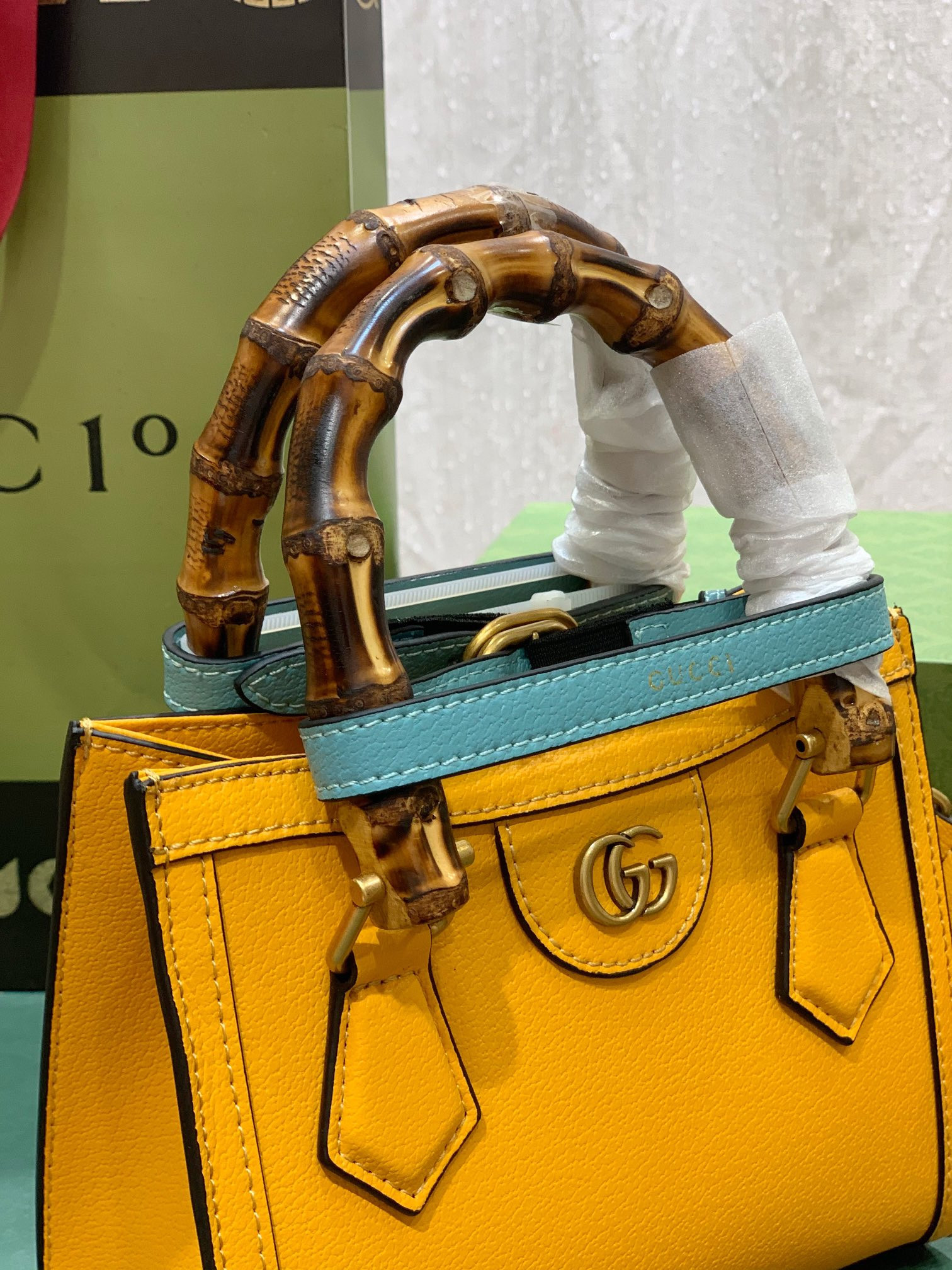 G*u*i diana mini tote bag orange 20w x 16h x 10d cm