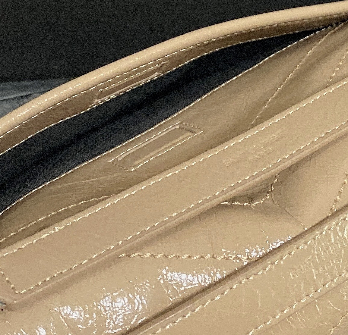 Y*L niki medium in vintage leather dark beige 11 x 7.8 x 3.3 inches