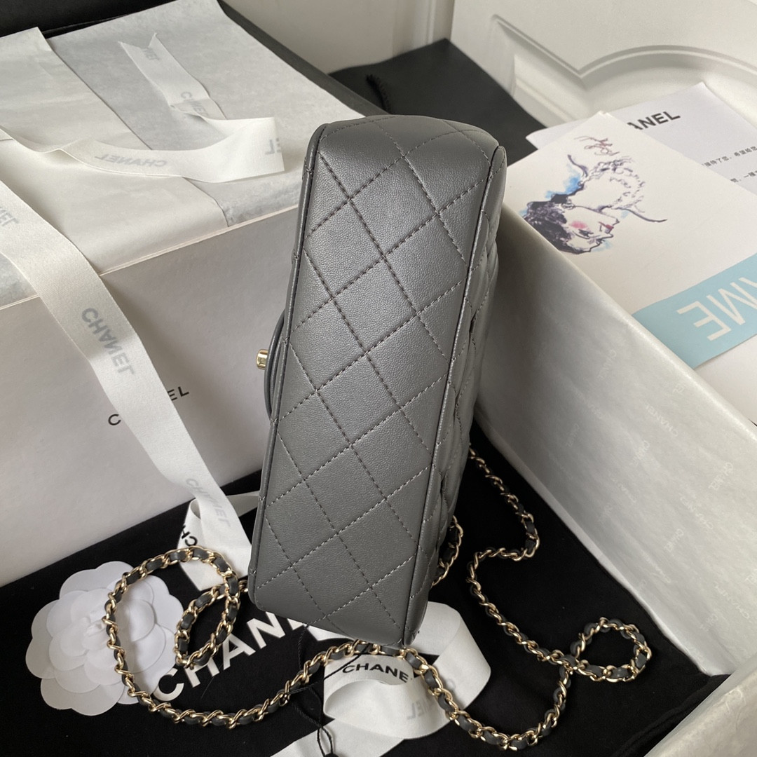 Ch*el mini classic handbag with top handle 12 × 20 × 6 cm