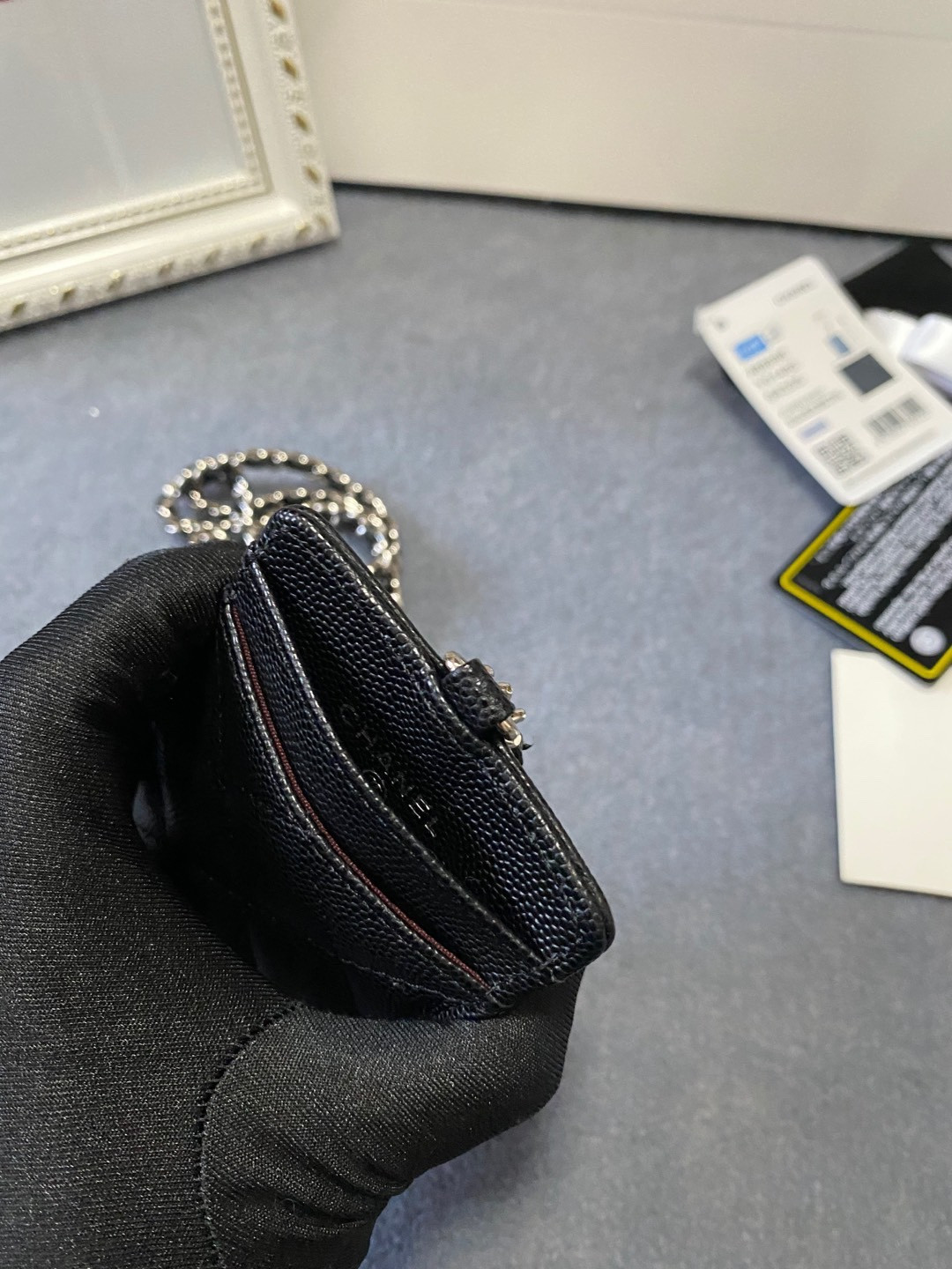 Ch*el card holder 10.5 x7 x  0.5cm