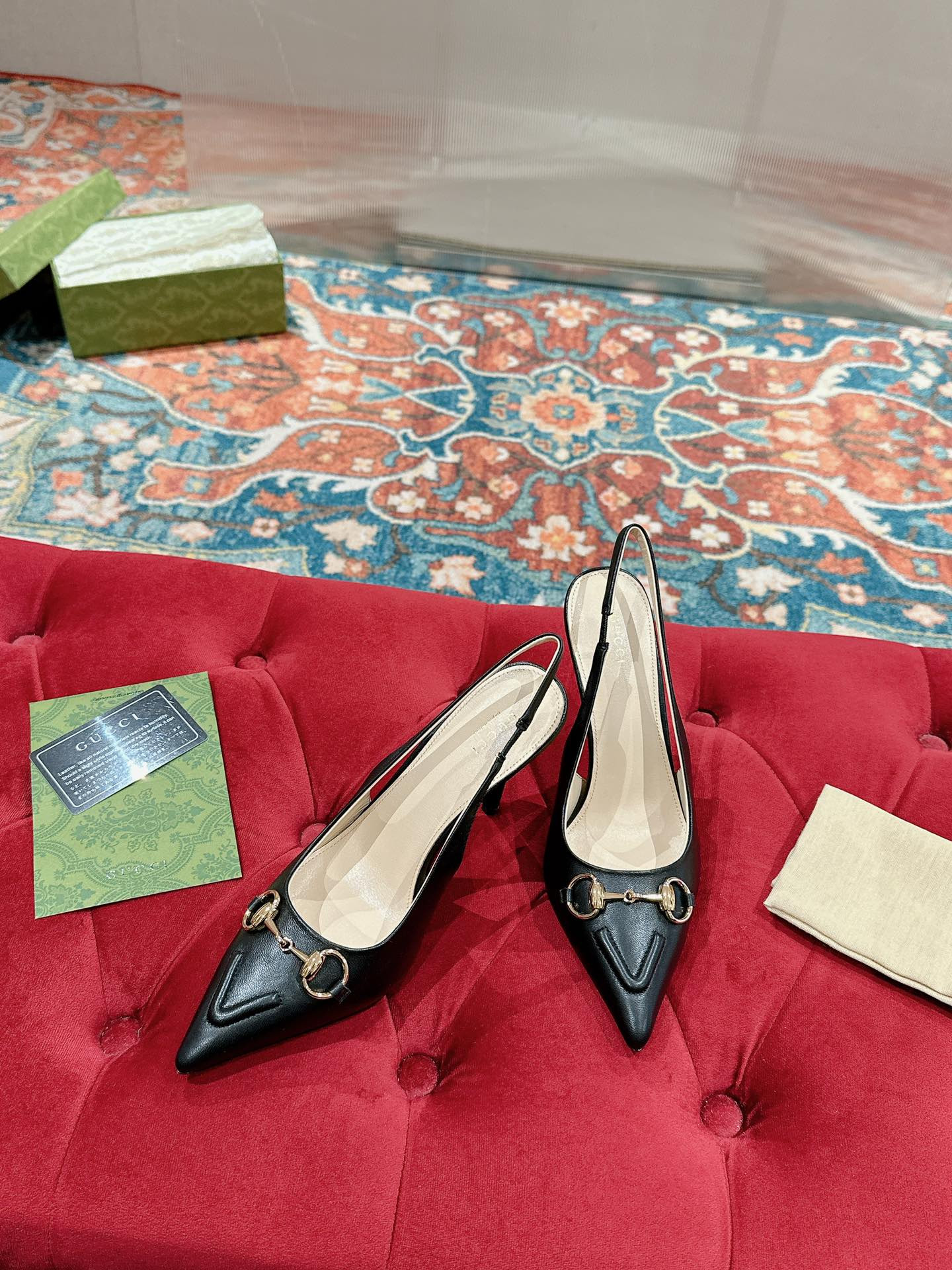 ua G*u*i horsebit slingback pump high heel