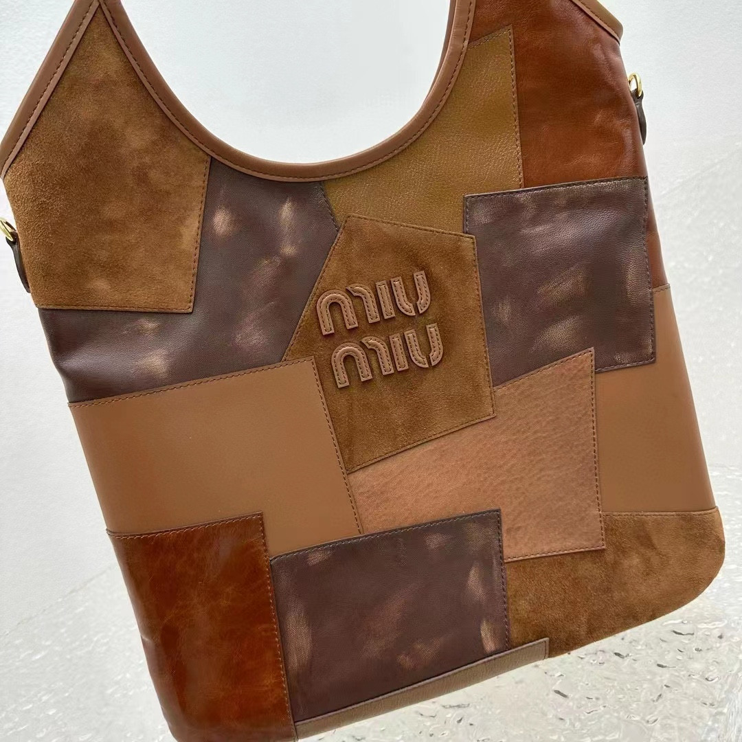 Miu Miu IVY leather patchwork bag 40x35cm