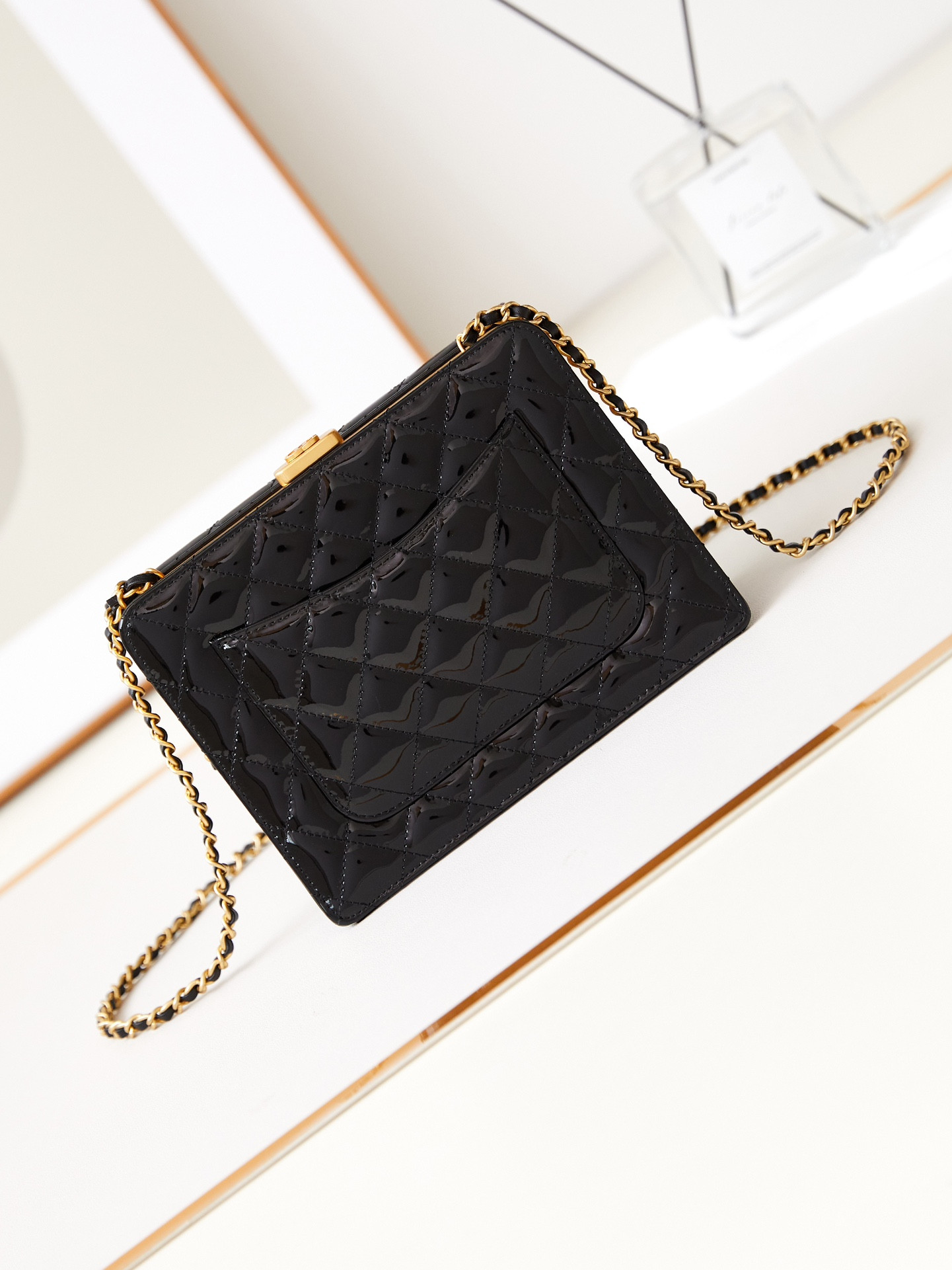 Ch*el 23k box bag 15.5x20x7.5cm