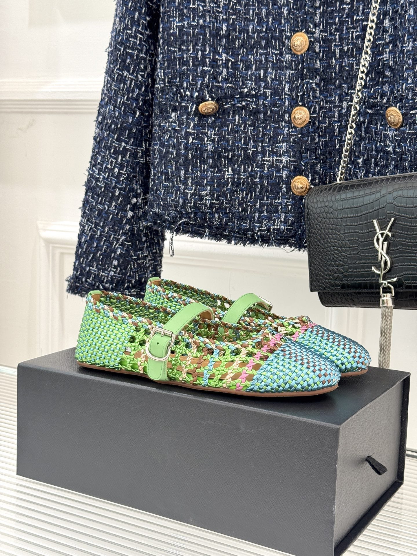 UA Alaïa Hollow Woven Mary Jane Flats(Customized Size 7-10 days production time)